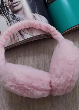 Хутряні навушники складні рожевий one size (404-1)