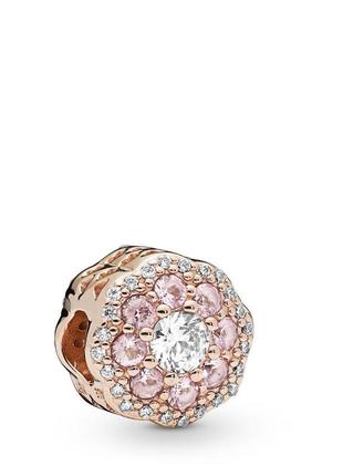 Срібна намистина pandora    "рожева сяюча квітка" 787851npm