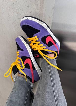 Кроссовки nike sb dunk purple / pink / yellow2 фото