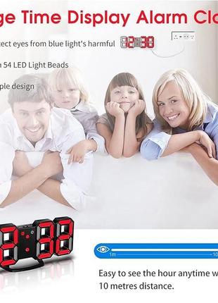 3d-светодиодные настенные часы, настройка яркости будильник,(с кабелем, но не с...