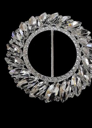 Пряжка зі стразами №1 crystal, 70мм