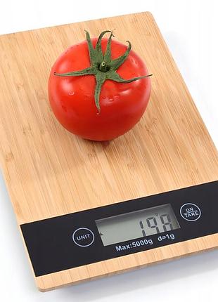 Кухонные деревянные весы 5 кг 1г electronic kitchen scale ke-s