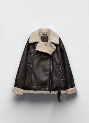 Подовжана дубленка zara. розмір м