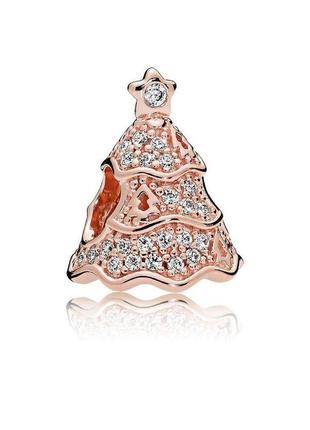 Серебряный шарм pandora  "сияющая елка"   781765cz