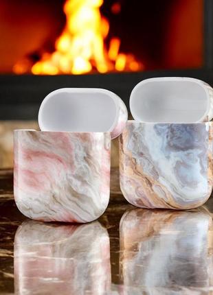 Чехлы на airpods 1/2 с узором мрамор