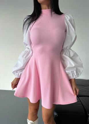 Сукня в стилі zara рубчик з довгими рукавами3 фото