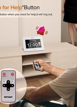 Цифровые календарные будильники для пожилых людей, 7-дюймовые часы для людей с...