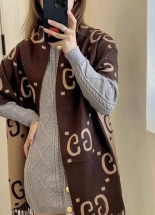 Шарф кашемировый 2 сторонний брендовый 95 на 190см