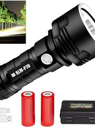 Світлодіодний ліхтарик 30000 люмен panyixuan xhp70.2, 2 акумулятори, тактичний ліхтар ip67