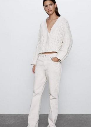 Кардиган zara крупна вязка кофта светр!