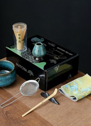 Набор mavanto 5424 blue для приготовления чая матча из 7 предметов