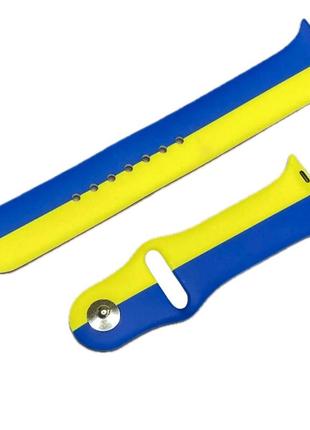 Силіконовий ремінець для apple watch 38mm/40mm/41mm s ukrainian flag український прапор жовто-блакитний