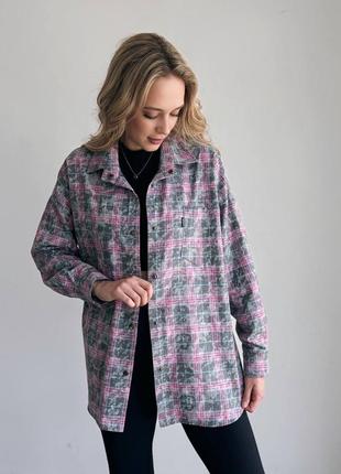 Рубашка с вываренным эффектом в клетку