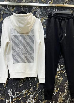 Чоловічий спортивний костюм philipp plein чорно-білий