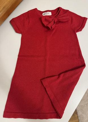 Красное платье с люрексом от h&amp;m