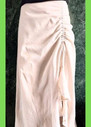 Максі спідниця легка беж р.м талія 74см 100% бавовна kikiriki туреччина
