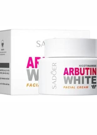 Відбілюючий крем для обличчя з нікотинамідом sadoer nicotinamide arbutin white facial cream
