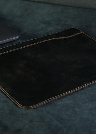 Кожаный чехол для macbook, модель №26, винтажная кожа, цвет коричневый, оттенок шоколад5 фото