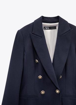 Zara темно синий жакет пиджак блейзер