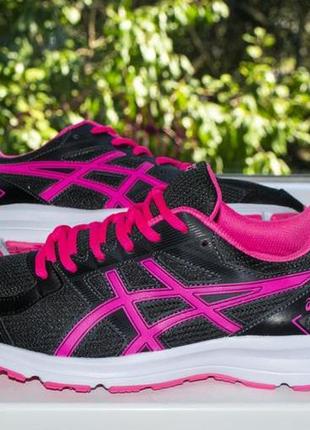 Кроссовки женские asics ladies jolt black&amp;pink lace-up trainers running 40 р. оригинал