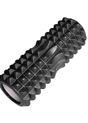 Масажний валик ролик для йоги та фітнесу dobetters spikes roller 33*13 см black