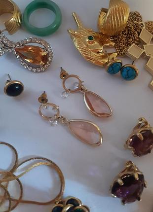 Сережки вісюльки кристали скло безель, вінтаж