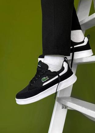 Lacoste joggeur black/white кроссовки мужские2 фото