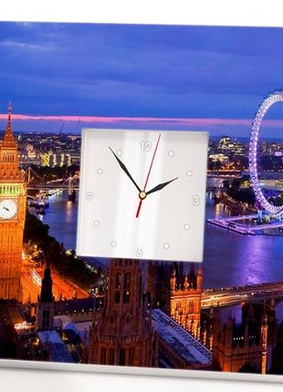 Необычные настенные часы "ночной лондон сверху" подарок путешественнику в спальню, кафе, ресторан, б