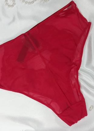 Uk 14  / сексуальні високі червоні прозорі мереживні трусики бразильян  ann summers нюансик!8 фото