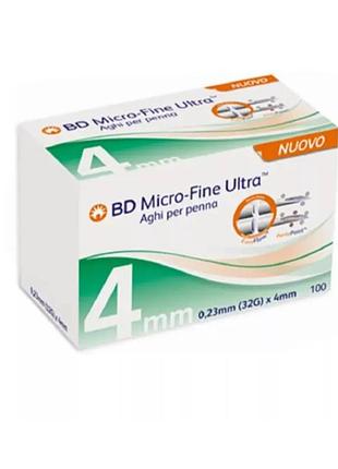 Інсулінові голки micro fine ultra 4 mm.