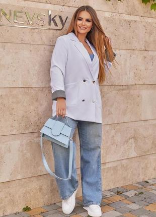 Женский базовый пиджак на подкладке с манжетами "lavita" | норма и батал