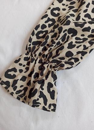 Леопардовая блуза с рюшами/оборками3 фото