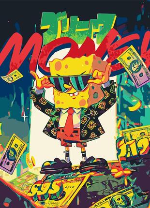 Картина за номерами спанчбоб з грошима. губка боб lw 31680