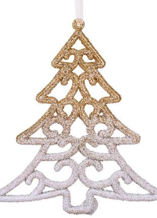 Елочная игрушка "золотая елка", 16 см elisey