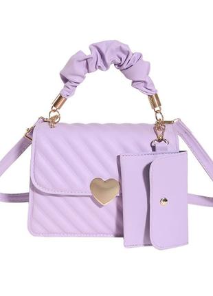 Женская сумка 6892 кросс-боди фиолетовая лиловая1 фото
