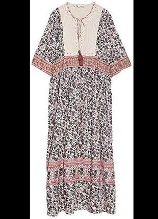 Платье zara м - xl оверсайз хлопок ракушки длинное2 фото