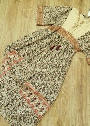 Платье zara м - xl оверсайз хлопок ракушки длинное7 фото