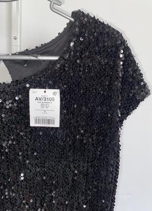 Чорне блискуче плаття в паєтки ❗️є дефект4 фото