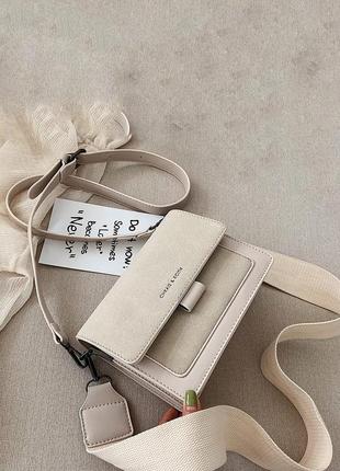 Женская сумка 2213 кросс-боди белая молочная2 фото