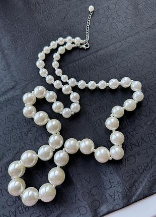 Ожерелье с крупными жемчугами, жемчужины, бижутерия