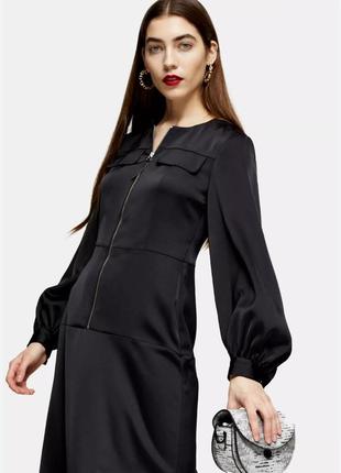 Атласна міді сукня top shop з блискавкою