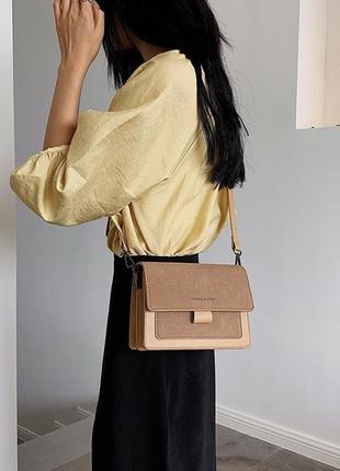 Женская сумка 2213 кросс-боди коричневая3 фото