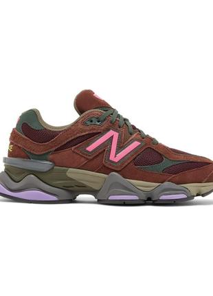 Кроссовки new balance 906086 oak burgundy коричневые женские2 фото