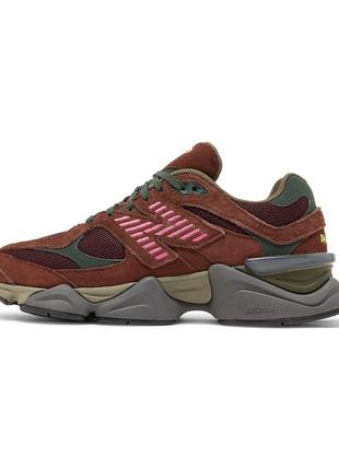 Кроссовки new balance 906086 oak burgundy коричневые женские3 фото