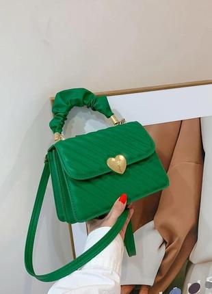 Женская сумка 6892 кросс-боди зеленая7 фото