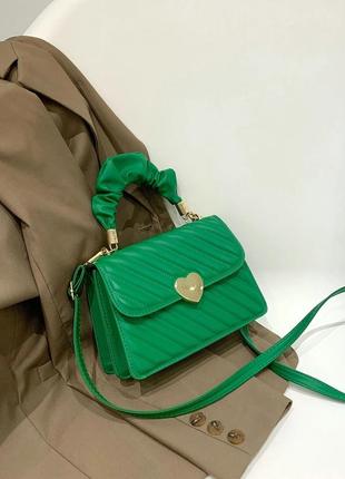 Женская сумка 6892 кросс-боди зеленая5 фото