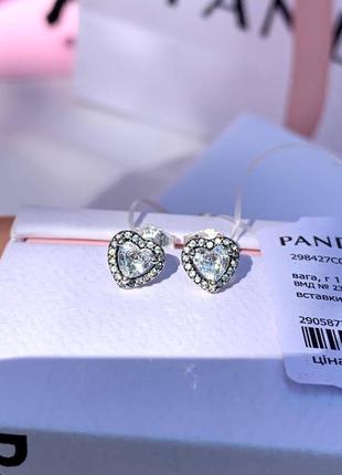 Подарунковий набір pandora «щирі почуття» комплект пандора сережки пандора намисто pandora срібло 9258 фото