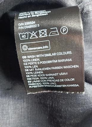 Чорна чоловіча сорочка h&m 100% льон9 фото