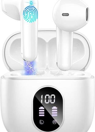 Наушники bluetooth, беспроводные наушники-вкладыши bluetooth 5.3, bluetooth с 4 микрофонами, беспроводные науш