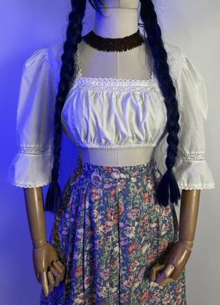 Винтажная эксклюзивная хлопковая пышная длинная юбка в этно стиле юбка к украинскому строю в стиле laura ashley5 фото